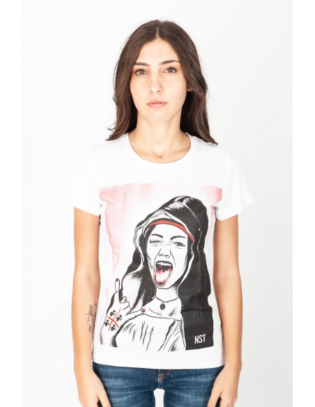 T-Shirt Folk Rock Girl Bianco